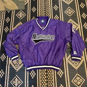 Vintage rare starter, Northwestern wildcats embroidered jacket, W/side zip